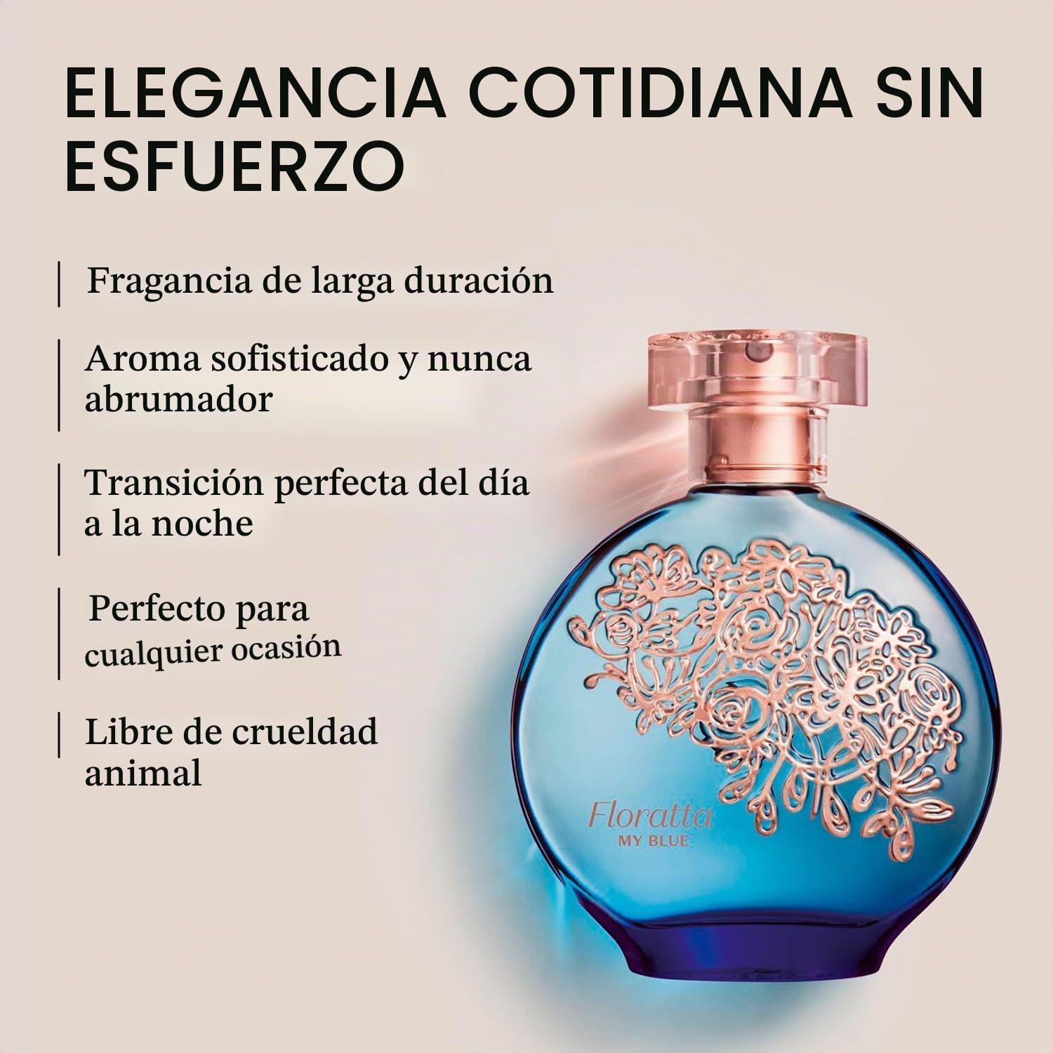 O Boticário | Floratta My Blue | Eau de Toilette Mujer | Floral | 75 ml | Perfume Floral Amaderado con Mandarina, Frutas Rojas, Iris, Lirio del Valle, Geranio, Sándalo | Fragancia Femenina Vegana