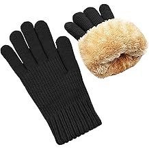 Winter Gloves for Women Warm Wool Touch Screen Ladies Windproof Thermal Knit Fleece Lined Gloves for Cold Weather