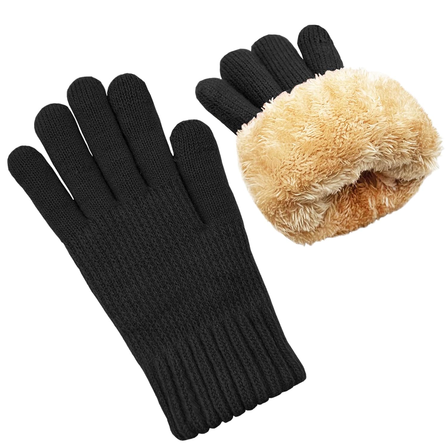 Winter Gloves for Women Warm Wool Touch Screen Ladies Windproof Thermal Knit Fleece Lined Gloves for Cold Weather