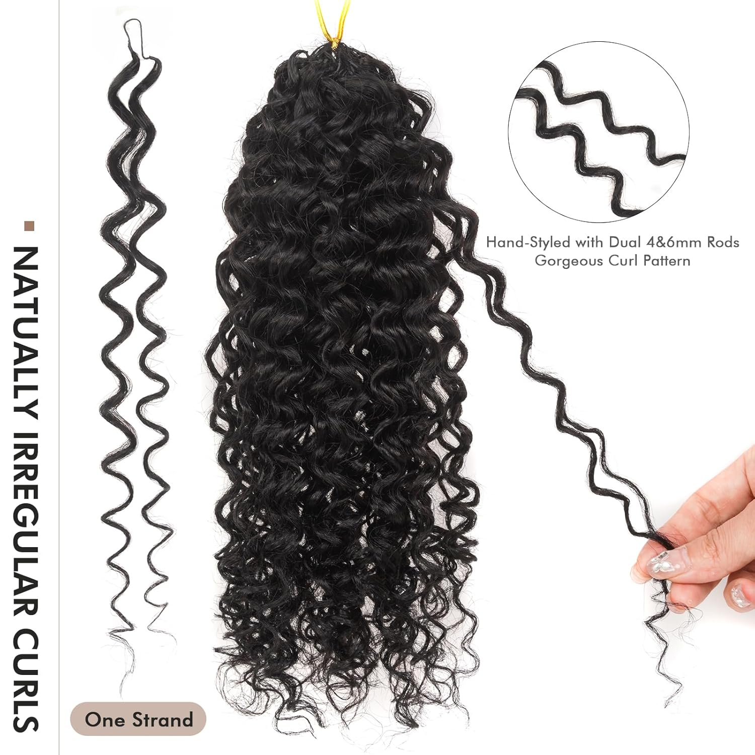 ToyoTress Kinky Curly Crochet Human Hair - 12 Inch 50G Miracle Knots Feather Crochet Hair For Black Women Natural Color Invisible Knotless Human Braiding Hair (12 Inch, 1B-50G)