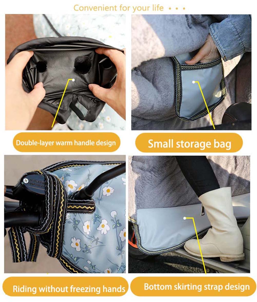 Couvre-Jambes de Scooter avec Manchon de Guidon, Couvre-Genoux imperméable et Coupe-Vent, Tablier Universel pour Voiture électrique/vélo/Tricycle (B)