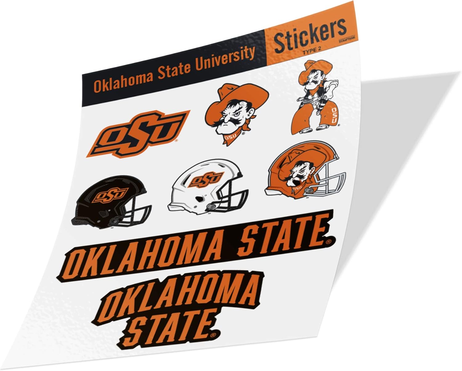 Desert Cactus Oklahoma State University Stickers OSU Cowboys Vinyl Decals Laptop Water Bottle Car Scrapbook 11.38x8.94 Sheet (Type 2 C)