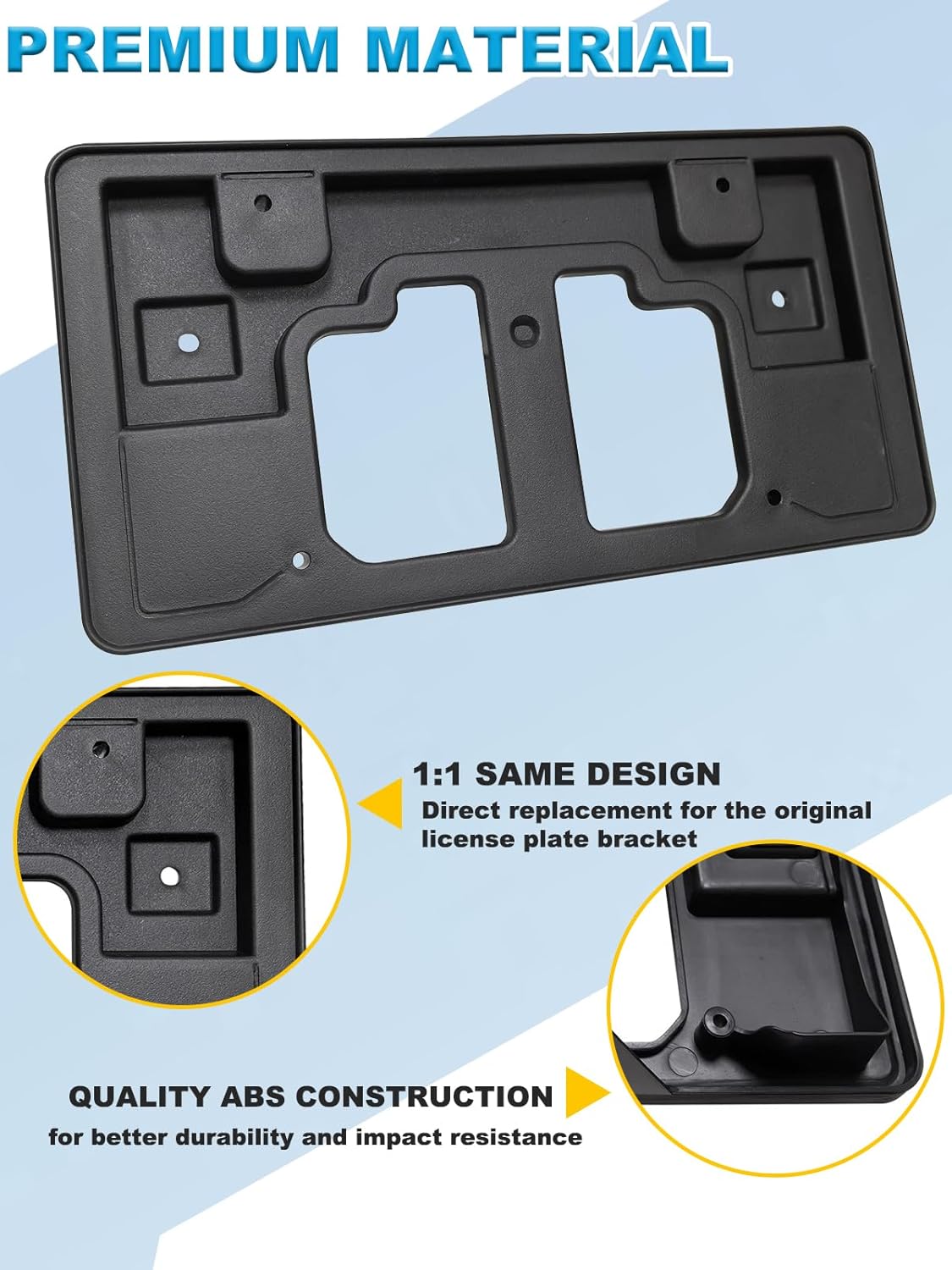 FASTCHE Front Bumper License Tag Plate Frame Bracket Holder Compatible with 2012 2013 2014 Honda CR-V Replace # 71145-T0A-A00 71145T0AA00