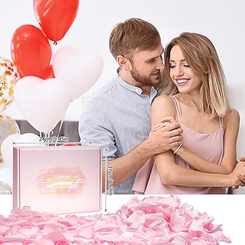 Miniatura 8 de Miofula Pétalos de rosa rosa reales secos, pétalos de flores preservados congelados para decoración de fiesta de boda, pétalos de rosa para noche