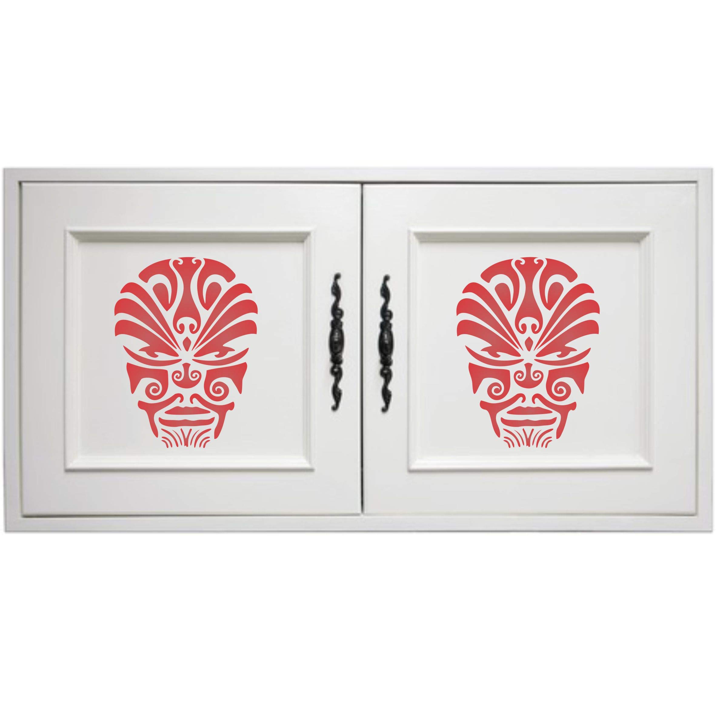 Pochoir visage de diable, 15 x 11,4 cm (M) – Pochoir de tatouage ethnique maori pour pochoir de peinture