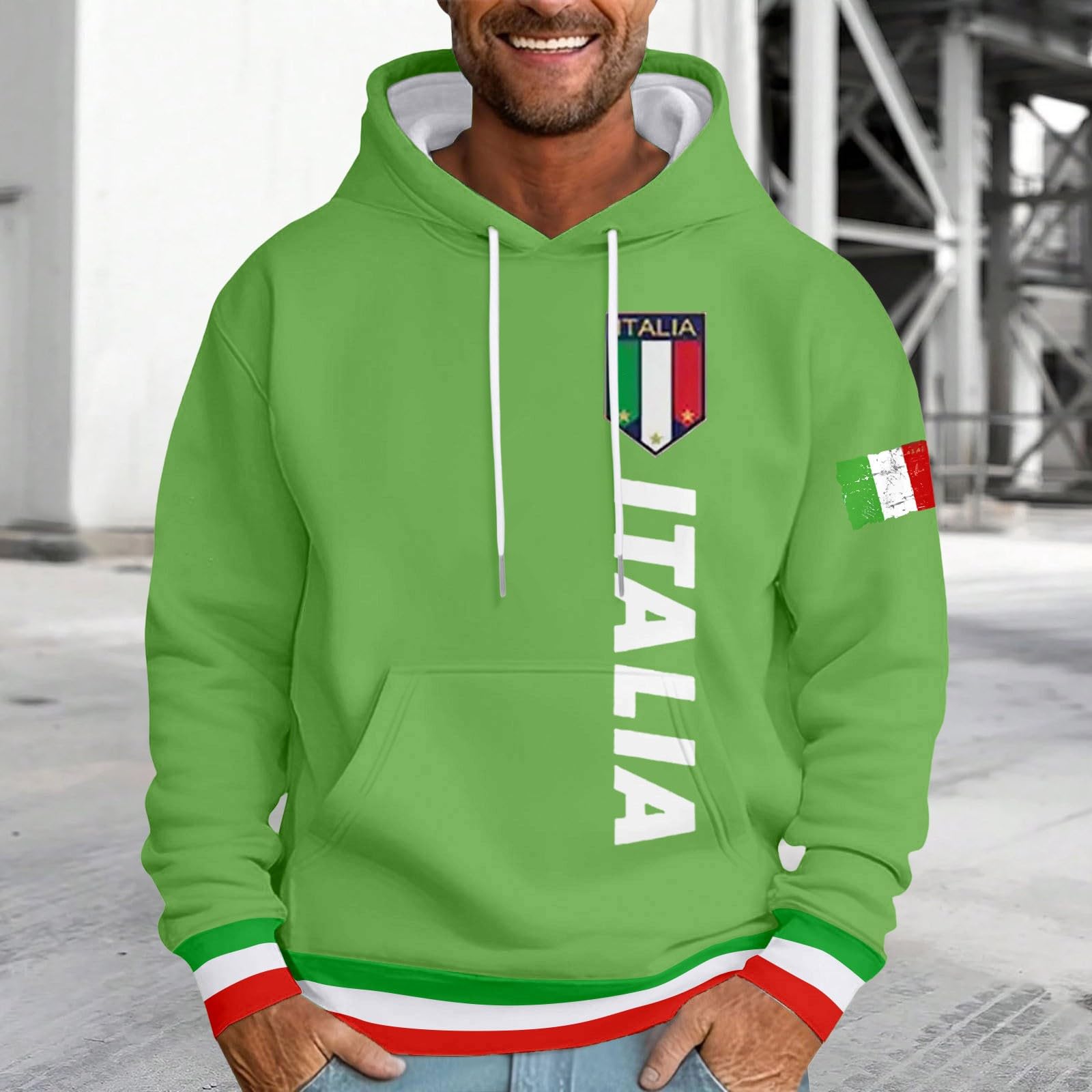 Felpa con cappuccio da uomo con grafica comoda lettera western