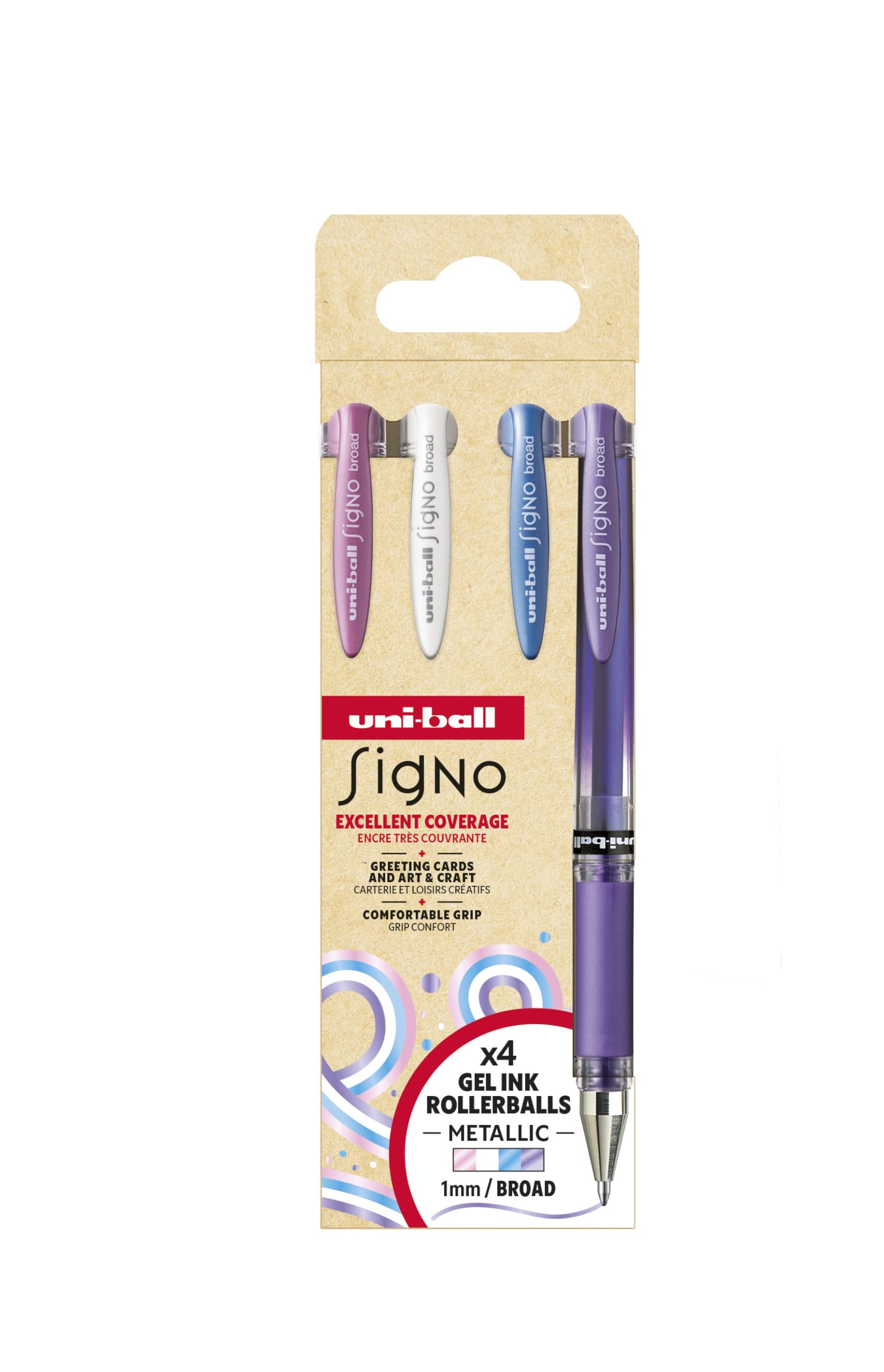Uni-Ball Signo Broad UM-153 4P SET NO2 1mm Rollerball Gel Ink Case Assorted Colours