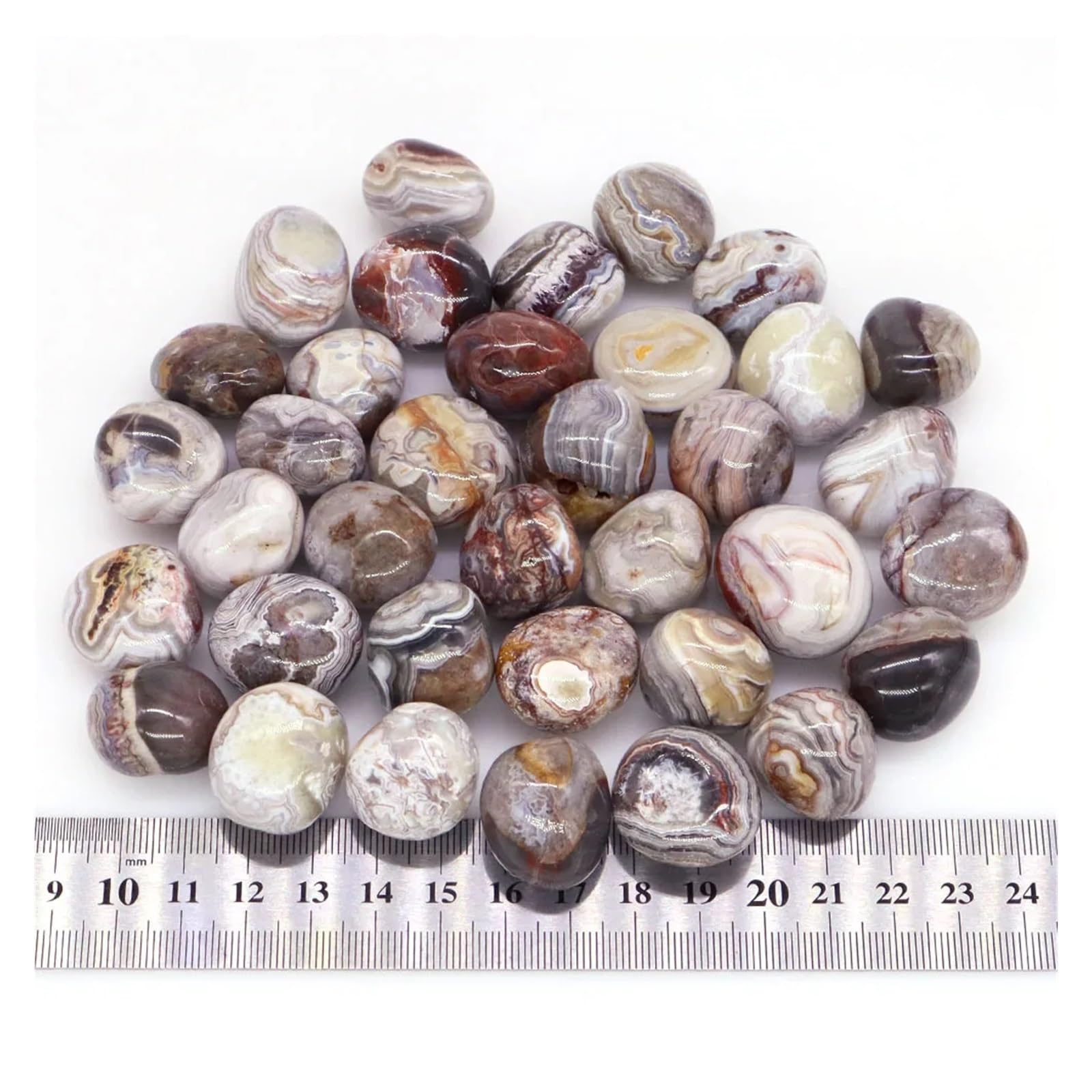 Grava para Acuario Piedra de ágata Loca roja y Blanca, Cristal Mineral Reiki, Piedra Preciosa, decoración for el hogar, pecera, Acuario, Gemas, Adorno(500 g)