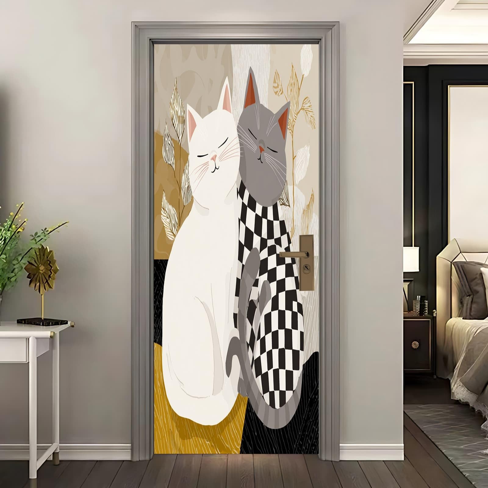 Poster de porte multicolore stickers muraux salon et cuisine en papier peint
