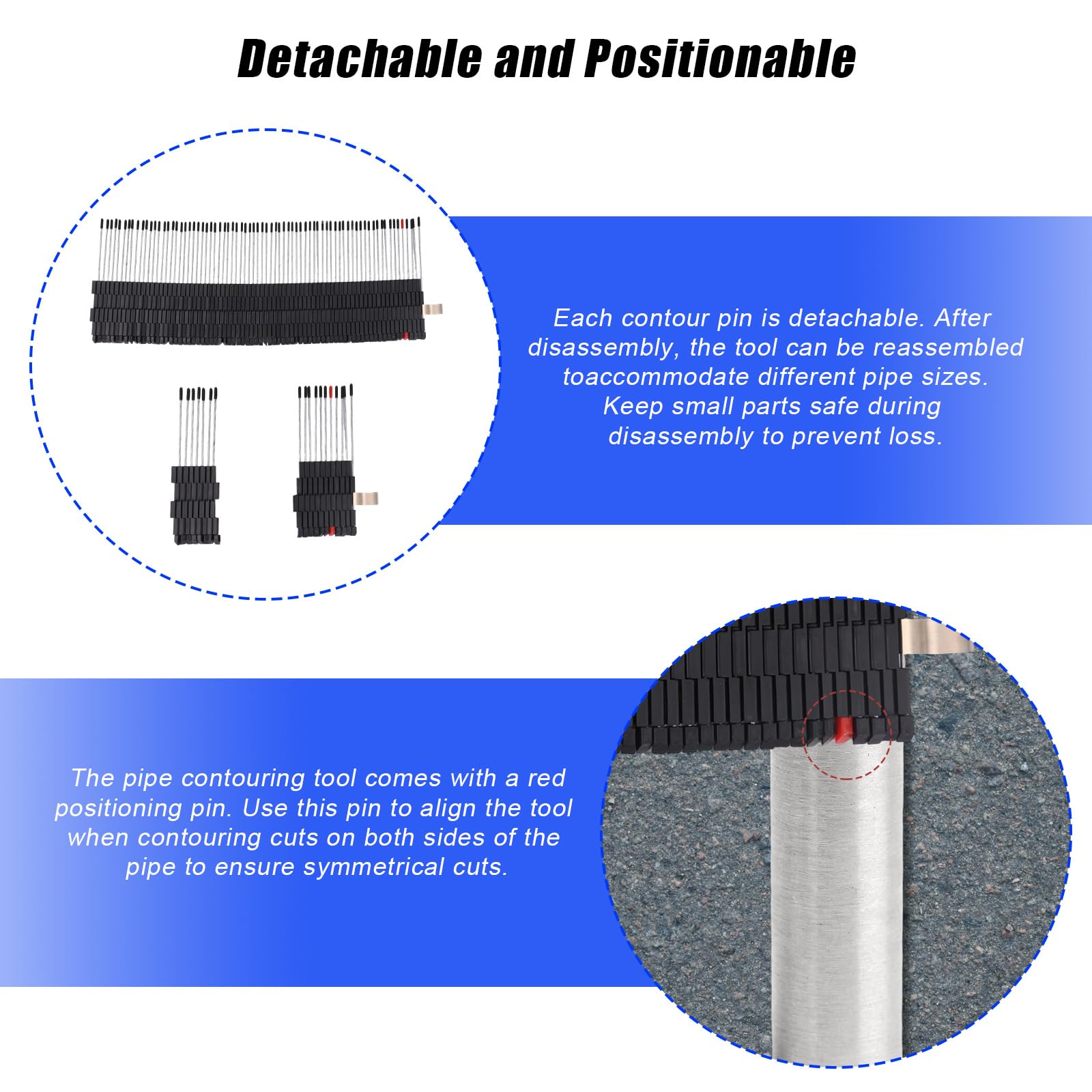 Outil de Profilage de Tuyaux Multi-Surfaces, Gabarit Coupe et Duplicateur Formes pour Carrelage et Sols pour Plomberie Amateur Professionnelle Adapté aux Tuyaux 0 à 15,2 cm