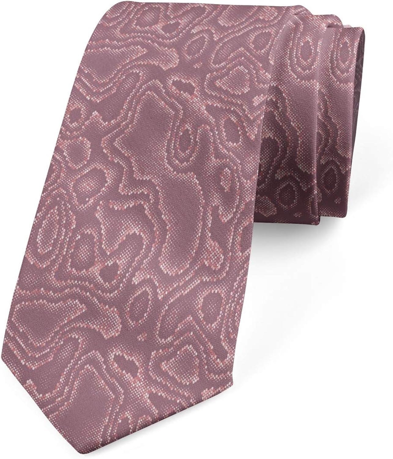 Ambesonne Multicolor Modern Men's Tie 3.7" Mauve Taupe Pale Rose