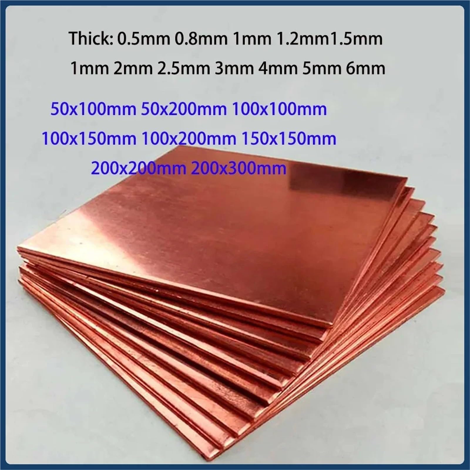 Placa de cobre puro T2 0,5-6 mm grosor, marco corte, molde for construcción DIY, 100 x, 150, 200 Adecuado para joyería y manualidades(Thick 1.5mm,200x200mm)