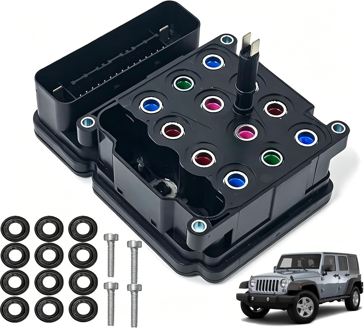 68145835AE 68145835AA 68145835AB 68145835AC 68145835AD 68211530AA Compatible with Jeep Wrangler 3.6L 2012-2014 ABS Anti-Lock Brake Control Module E,Black
