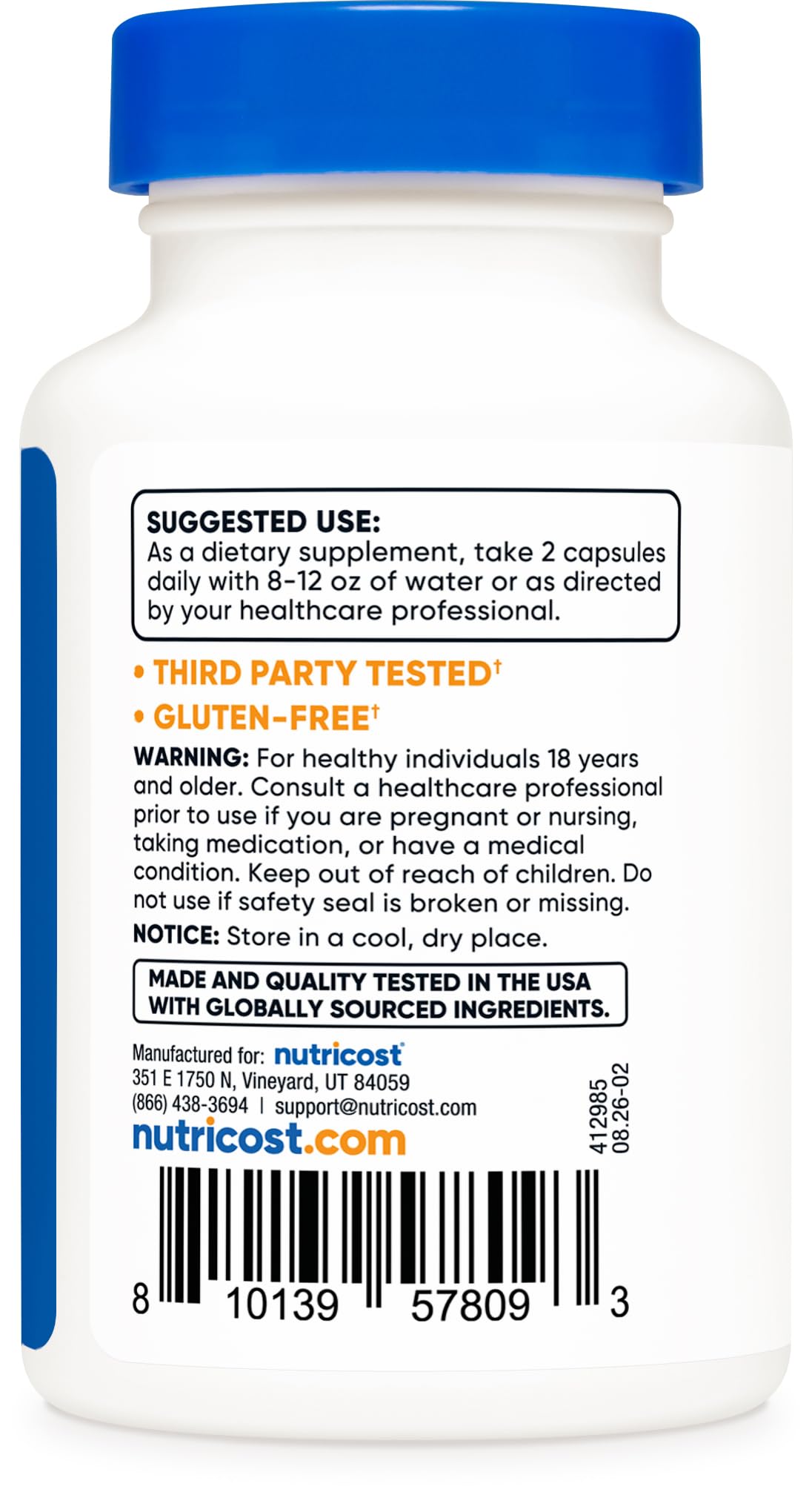 Nutricost NAD+ Supplement (1,000mg) 60 Capsules, 30 Servings, Gluten Free — Amazon image 4