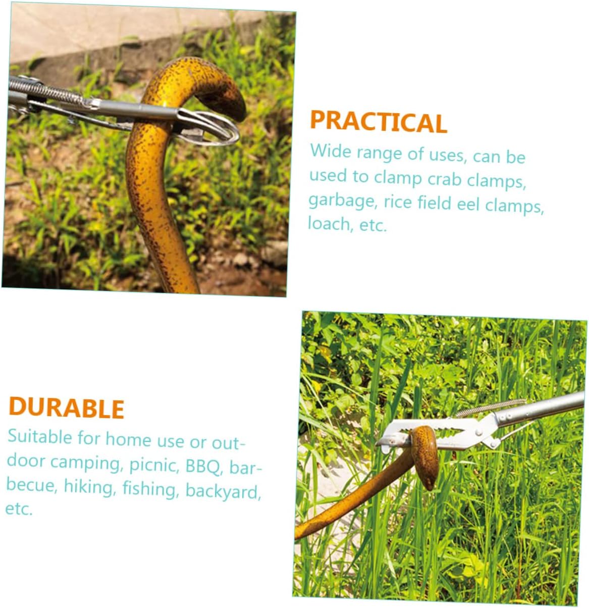 Slip Multi-function Crab Tong Stainless Steel Eel Clip for Crab Lobster and Loach Fishing Tool for Outdoor Adventures