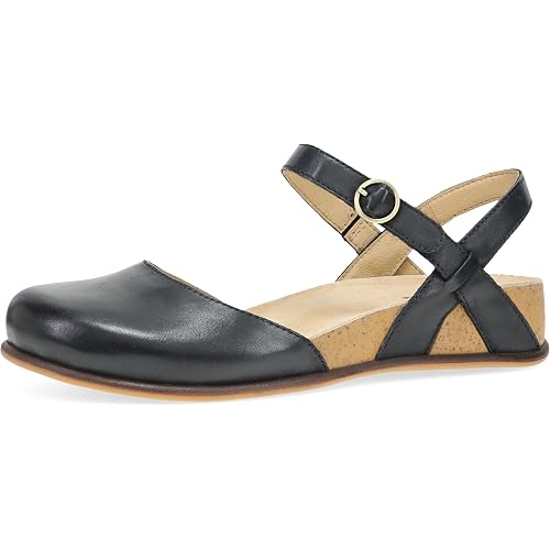 Dansko Christine Women's Cushioned Low Profile Wedge Mary Jane - Closed-Toe Sandal with Hook and Loop Adjustable Strap, Lightweight Comfort, Arch Support