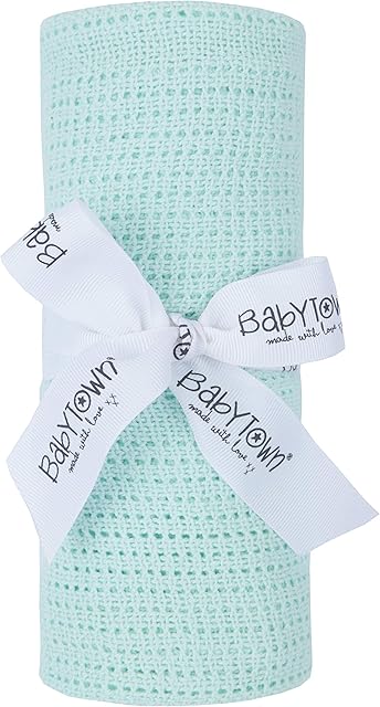 90 x 70cm 100% Cotton Cellular Baby Blanket (Mint)