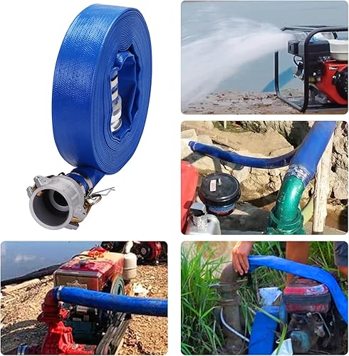 Miniatura 41 de Lay-Flat Manguera de retrolavado para piscina, manguera de descarga reforzada de PVC resistente a la intemperie, manguera de drenaje de piscina