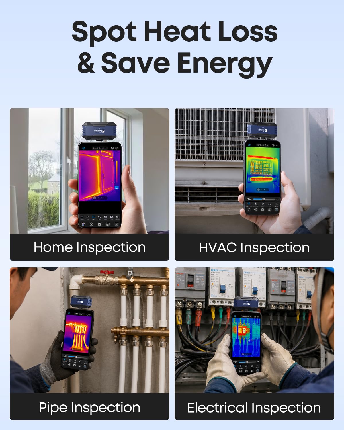 Cámara termográfica P1 para iPhone 15/16 y Android 320 x 240 resolución X³