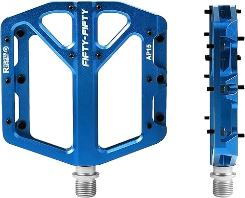Miniatura 8 de FIFTY-FIFTY Pedales de bicicleta de montaña, pedales planos MTB antideslizantes, pedales de aleación de aluminio, rodamiento sellado de 916
