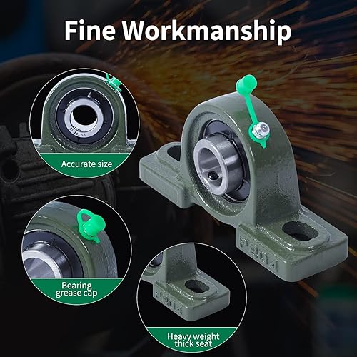 Miniatura 6 de Donepart UCP204-12 Cojinete de bloque de almohada, 34" 2 agujero montaje brida cojinete, Unidad de soporte de rodamiento de 34 pulgadas, Brida de 2