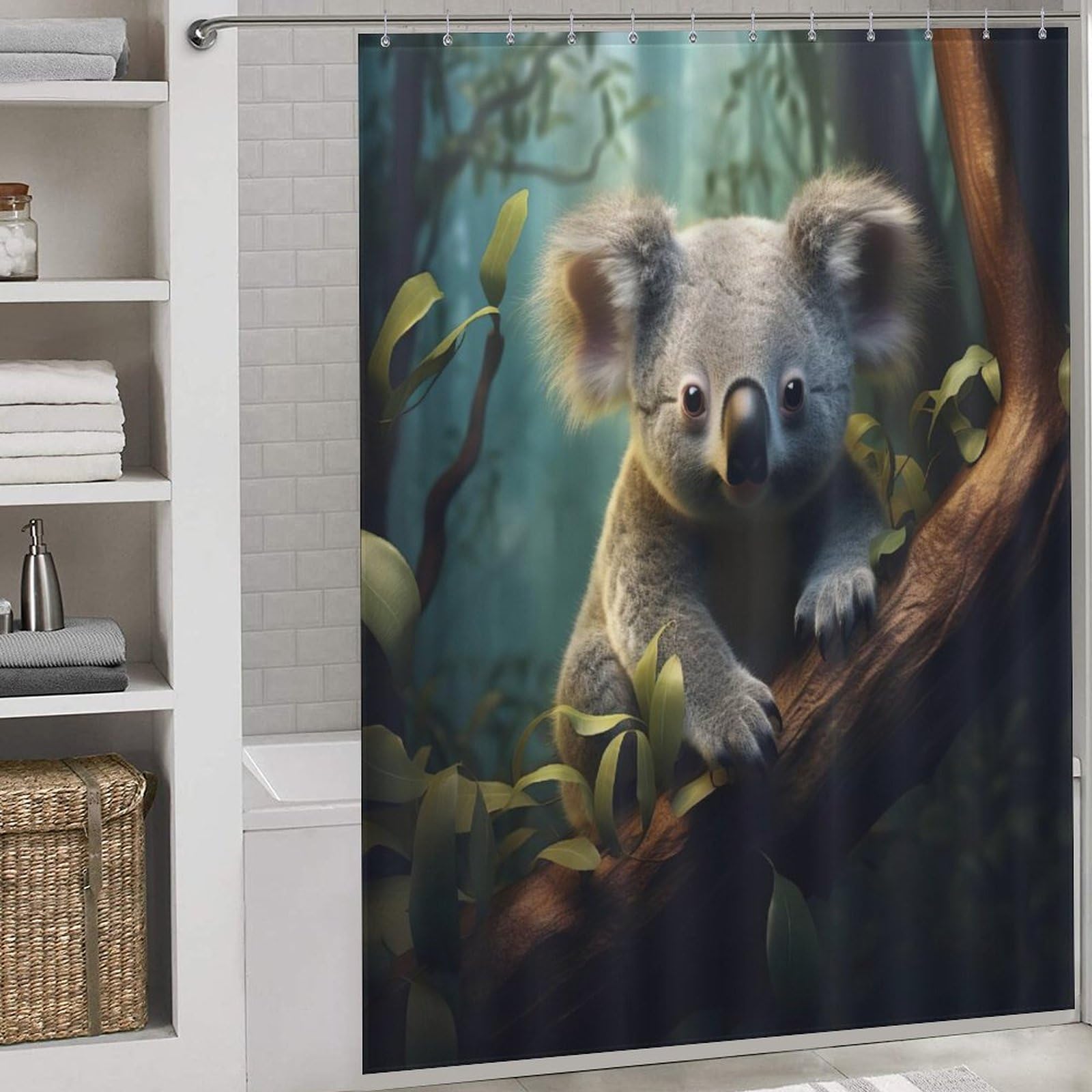 Rideaux de douche pour salle de bains Koala lavables en polyester