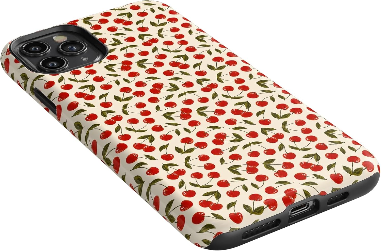 Casely iPhone 11 Pro Max Case | Cherry on Top | Red Cherries | Essential Slim Dual-Layer Protective Design