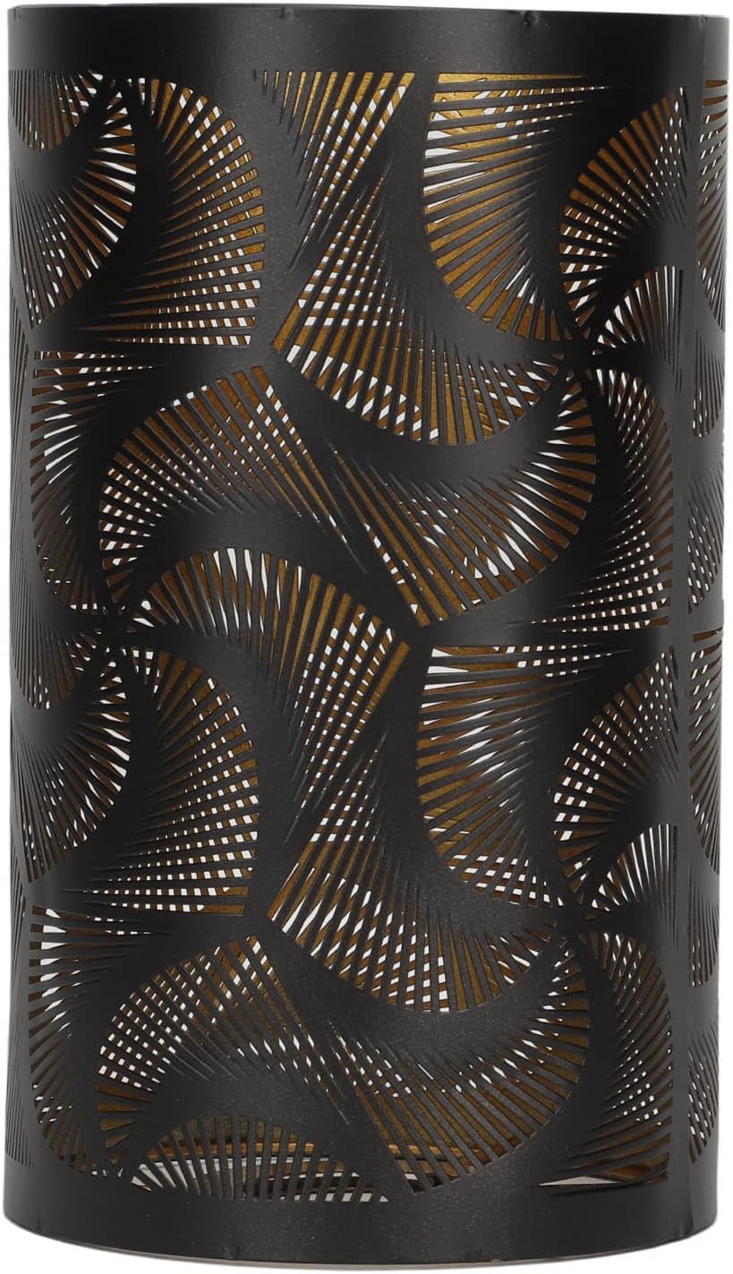 Lamp Shade, Hollow Carved Metal Lampshade Modern Detachable E27 E26 Lamp Holder Easy Installation Good Heat Dissipation Effect Black