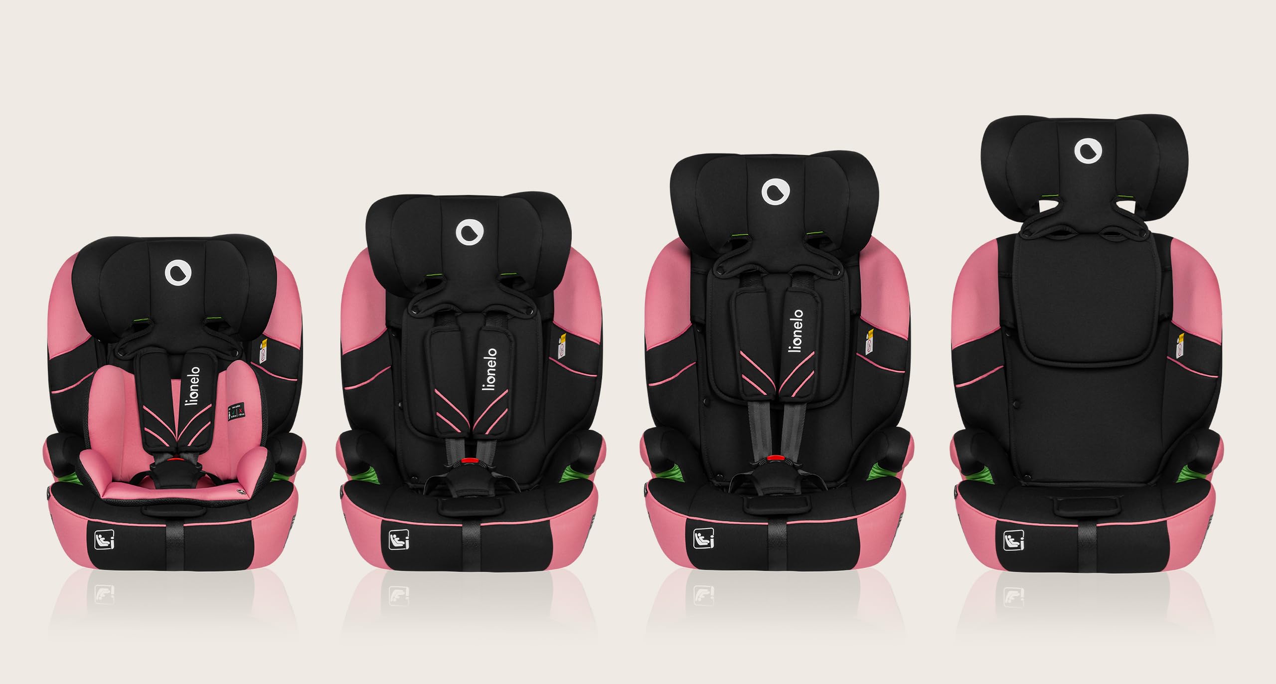 Lionelo Levi Adjustable Car Seat for 9-36kg Transforms with Your Child from Infant to 12 Years, Multi-Level Headrest & Insert Options, Enhanced Side Protection, Easy Install & Wash, Certified — view 10