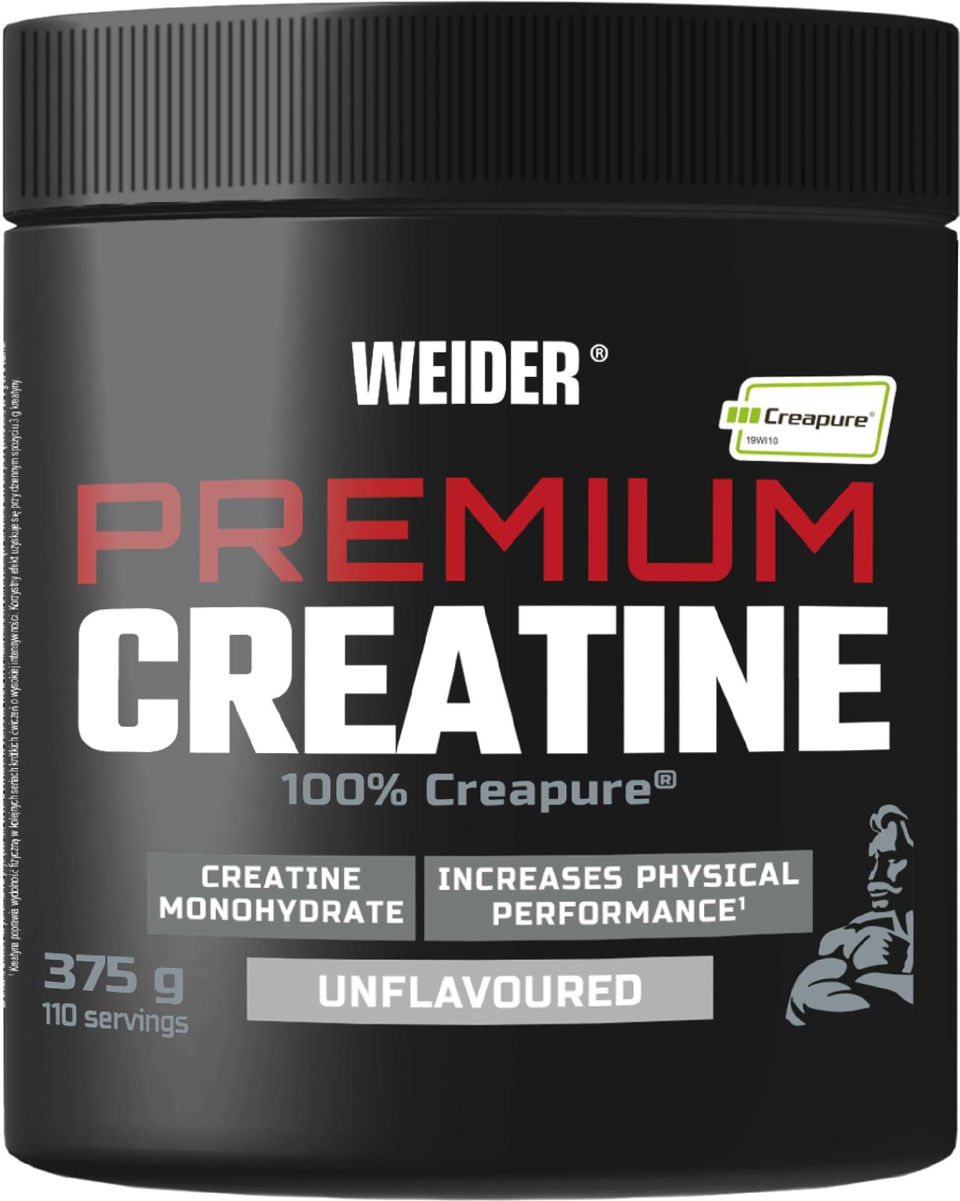Weider Premium Creatin (375 g) – reines Creatin-Monohydrat Creapure, vegan, ohne Zucker