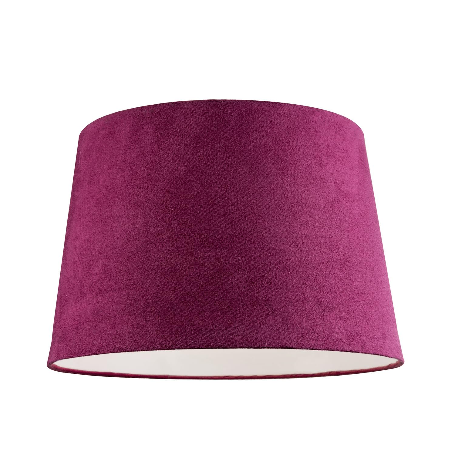 12 Inch Drum Lamp Shade - Hot Pink Velvet Fabric - White Cotton Inner