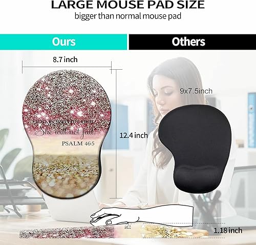 Miniatura 8 de Alfombrilla de mouse con soporte de muñeca de gel, bonito diseño de mariposa morada, alfombrilla de mouse ergonómica para juegos con reposamuñecas