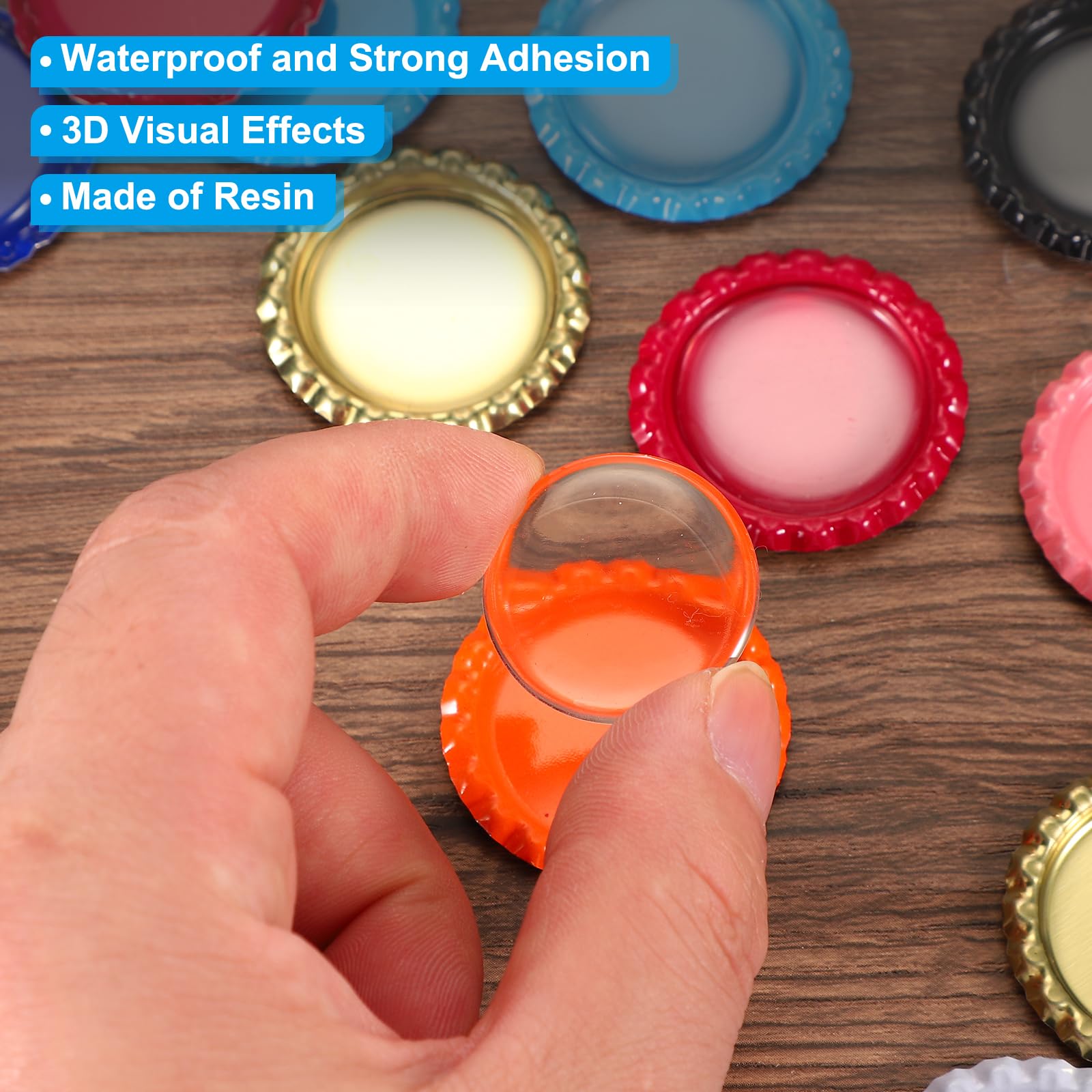 PATIKIL 100 PCS Epoxy Stickers for Bottle Cap 1 Inch Round Resin Seal Stickers for Bottle Caps for DIY Craft Pendant Badge Scrapbook Making Clear - Image 4