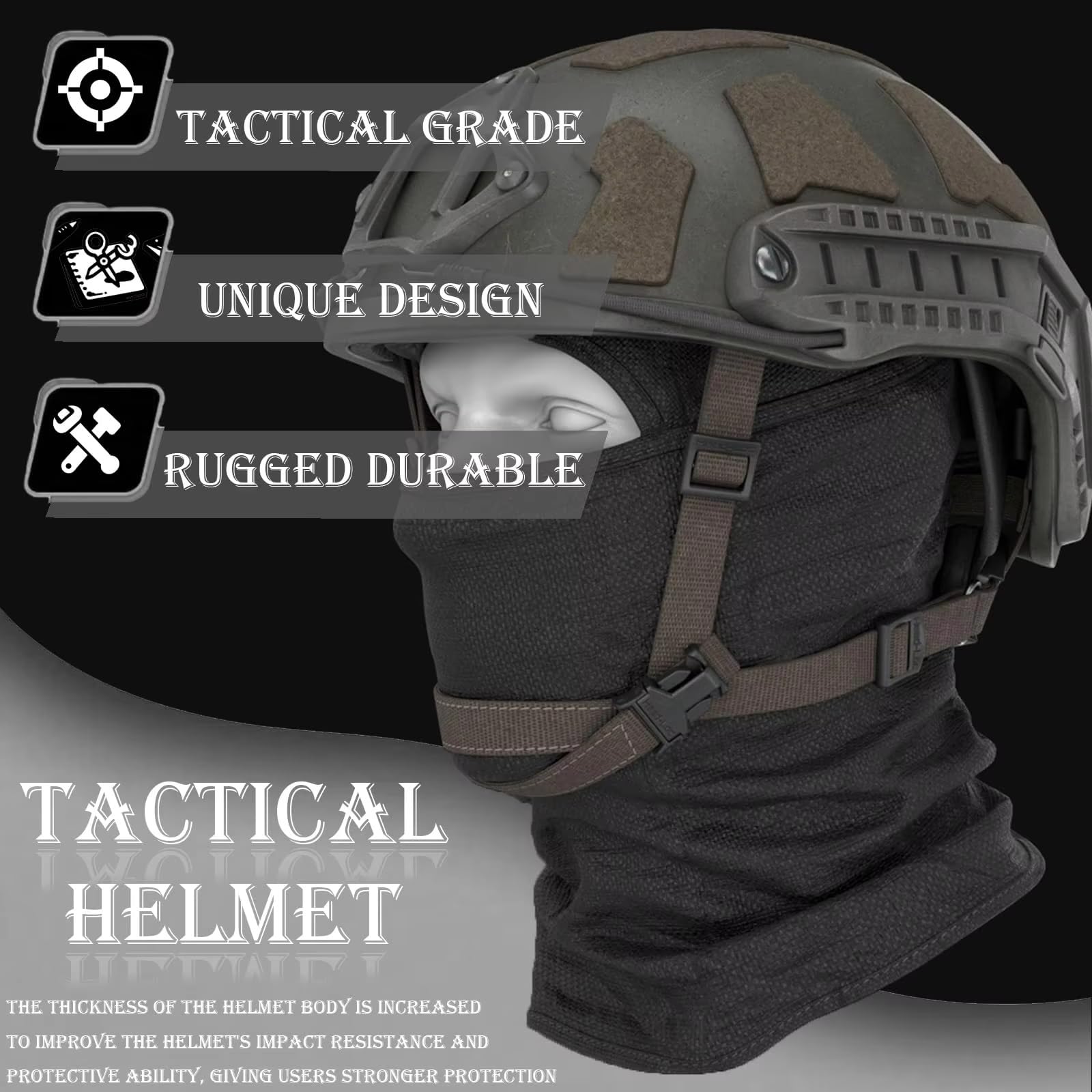 Casco Tattico Airsoft Veloce Con Cuffie Tattiche, Luce Sopravvivenza, Supporto NVG, Pacco Batteria, Borsa Con Pesi, Maschera For Giochi CS All'aperto, Caccia, Cosplay, Painball, Swat Gear