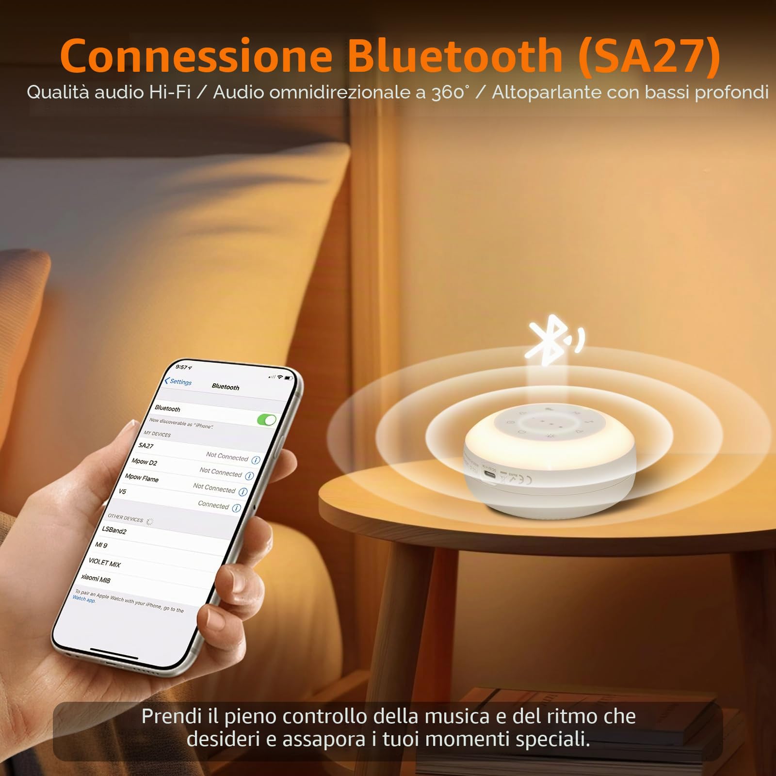 Carehabi Rumori Bianchi per Neonato Macchina Rumore Bianco con 24 Suoni Lenitivi Luce Notturna Neonato con Timer di Luce Notturna e Funzione Memoria con Musica per Dormire per Bambini e Adulti