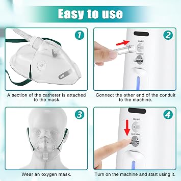 Geiserailie 2 PCS XL Oxygen Mask with 6.6 Ft Tubing and Adjustable Elastic Strap, Adult Oxygen Mask with Tubing, Transparent Masks for Face Adult