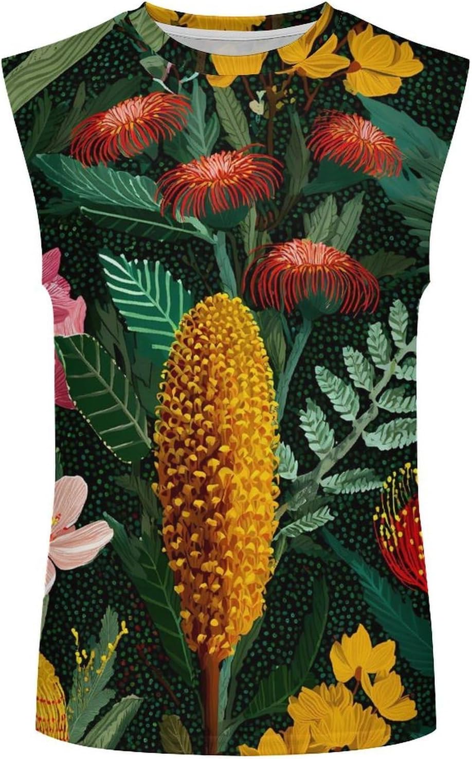 Australian Natives Botanical Men's Sleeveless Shirt Small