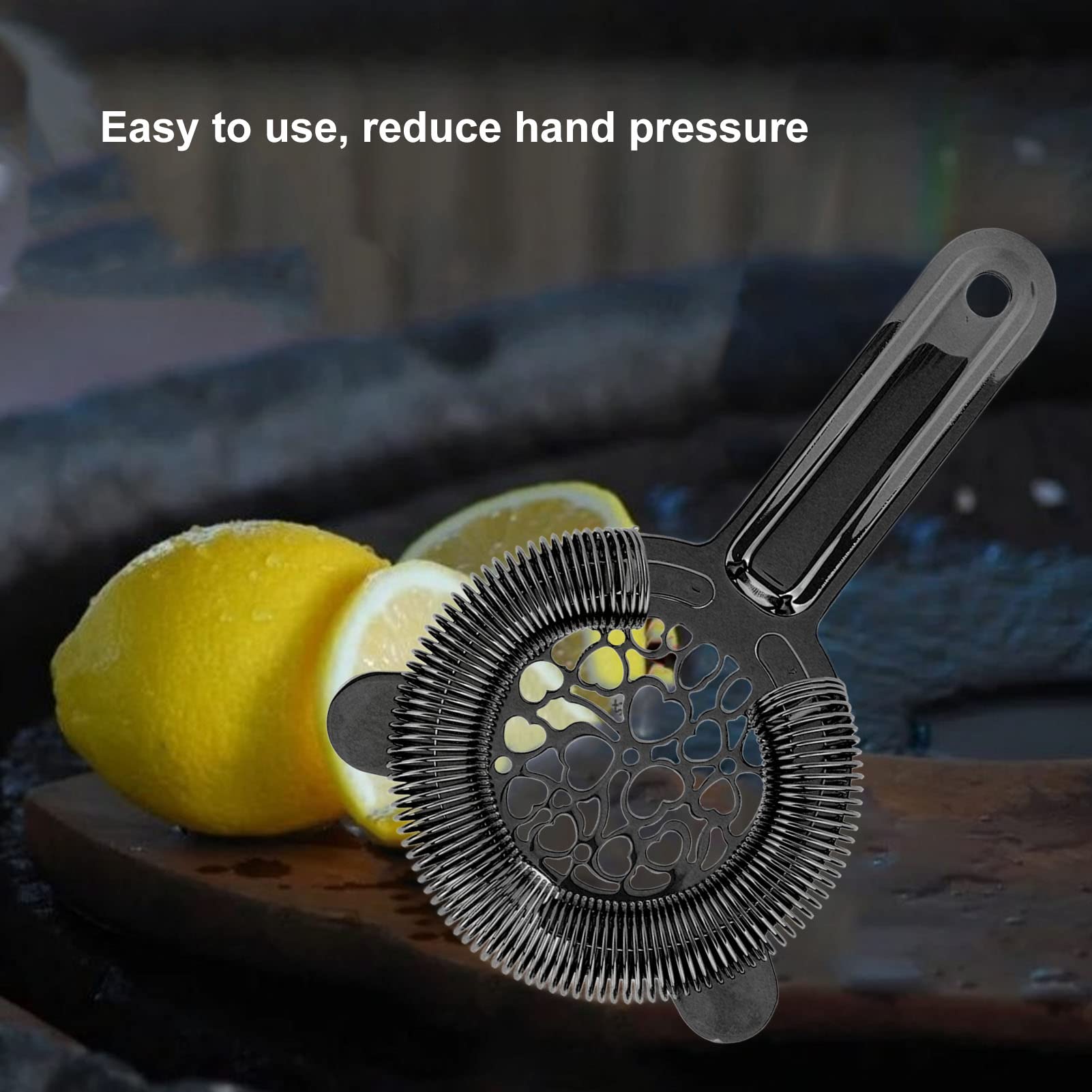 Stainless Steel Cocktail Strainer, Stainless Steel Bar Strainer for Bartending, Bartending Ice Strainer for Bar Bartender, With High Density Spring, Stainless Steel Drink Sieve Strainer