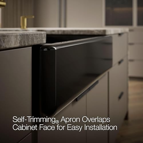 Vista 192 de Kohler Fregadero de la granja Kohler Whitehaven, Frente al delantal altos, K-6489-0, Blanco