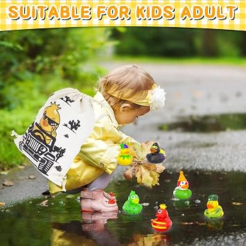 Large Capacity Rubber Ducks Drawstring Gift Bag - Adjustable Duck Backpack for Duck Lovers, Perfect Duck Party Favors Bags & Daily Use Accessories, Duck Reusable Tote for Beach, Travel, Shopping