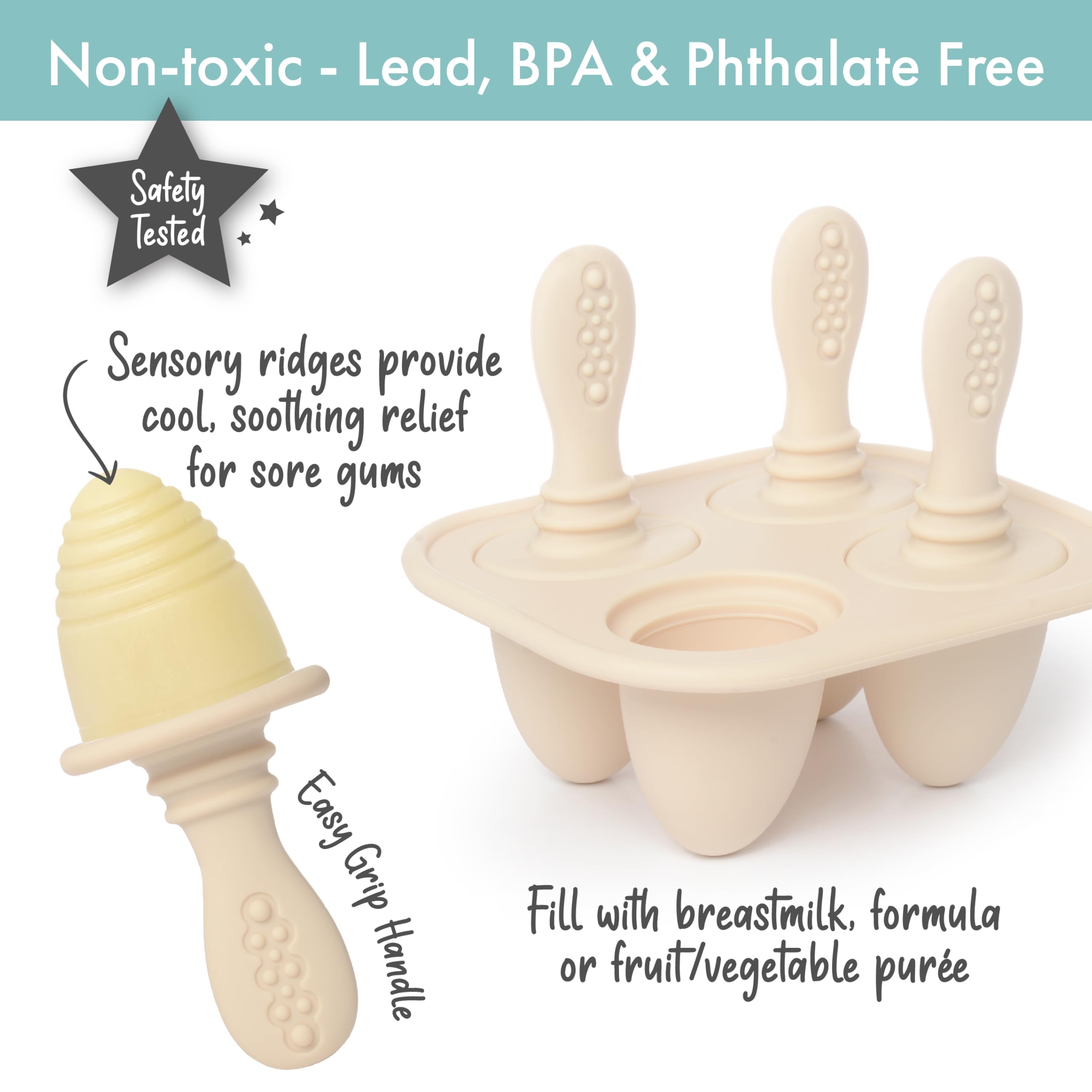 Teething Pops Snapklik.com : PrimaStella Petite Pops - Silicone Infant Popsicle Mold ...
