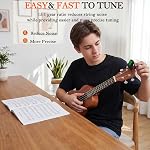Everjoys Concert Ukulele 23 inch Mahogany Ukelele Beginner Kit w/Free Online Lesson Case Strap Tuner Picks, Fast to Learn
