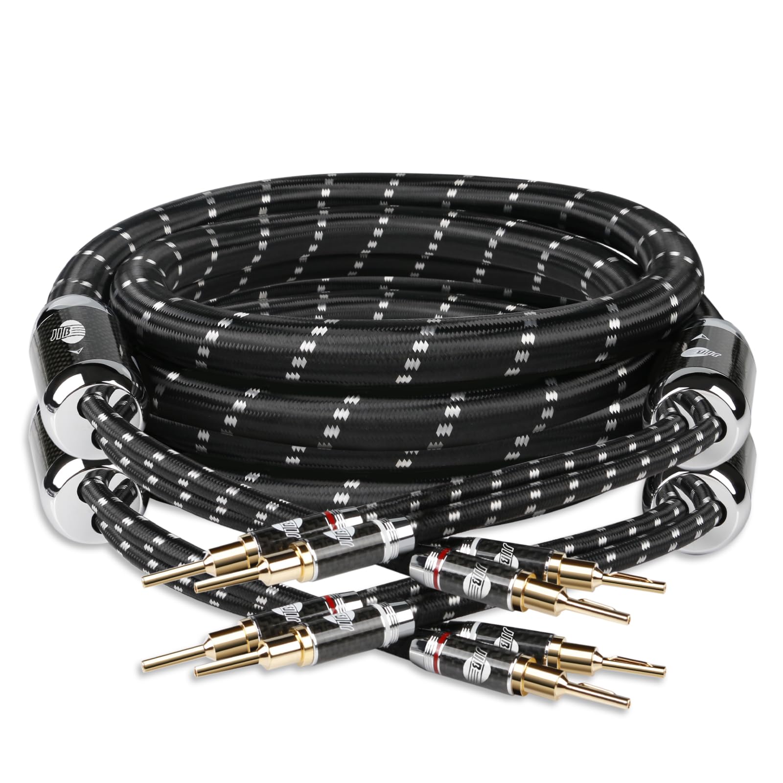 BOAACOUSTIC JIB Hi_end Audiophile kabel głośnikowy S-OCC wymienny kabel bananowy, kabel głośnikowy z wysokiej jakości wtyczkami bananowymi i Y Spades (BEB-2025-2,5 m, 2 szt./zestaw, OD: 25 mm)
