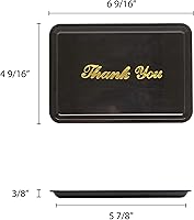 Vista 2 de Thunder Group Paquete de 12 bandejas de plástico con impresión dorada, 4-1/2 x 6-1/2 pulgadas, color negro