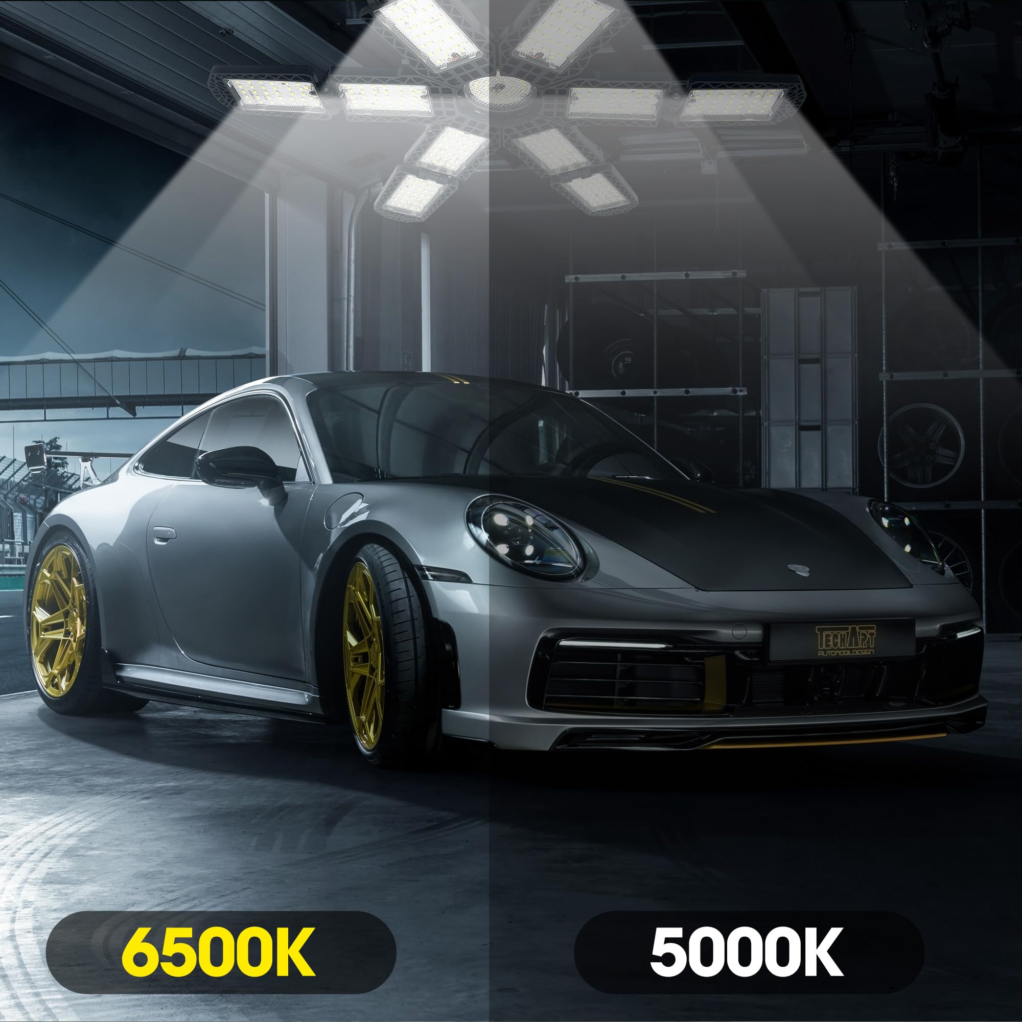 2 Packs LED Garage Light Super Bright Screw in E26 E27 Ceiling Shop Work Lamp 280W 30000 Lumen — view 2