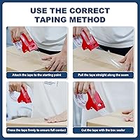 Vista 5 de Cinta de embalaje transparente de 2 pulgadas x 60 yardas, 6 rollos con dispensador, cinta transparente resistente para embalaje seguro, total de 360