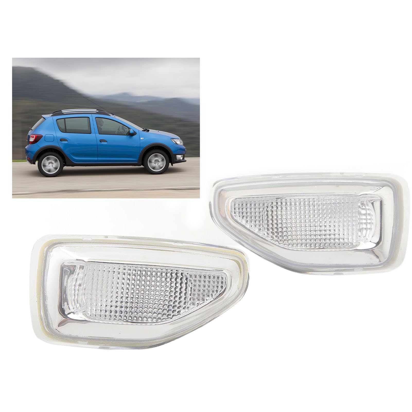 Lampa Obrysowa Boczna Włączony Kierunkowskaz 261651140R Bez Wymiana żarówki dla Dacia Sandero Stepway MK2 Przed Liftingiem