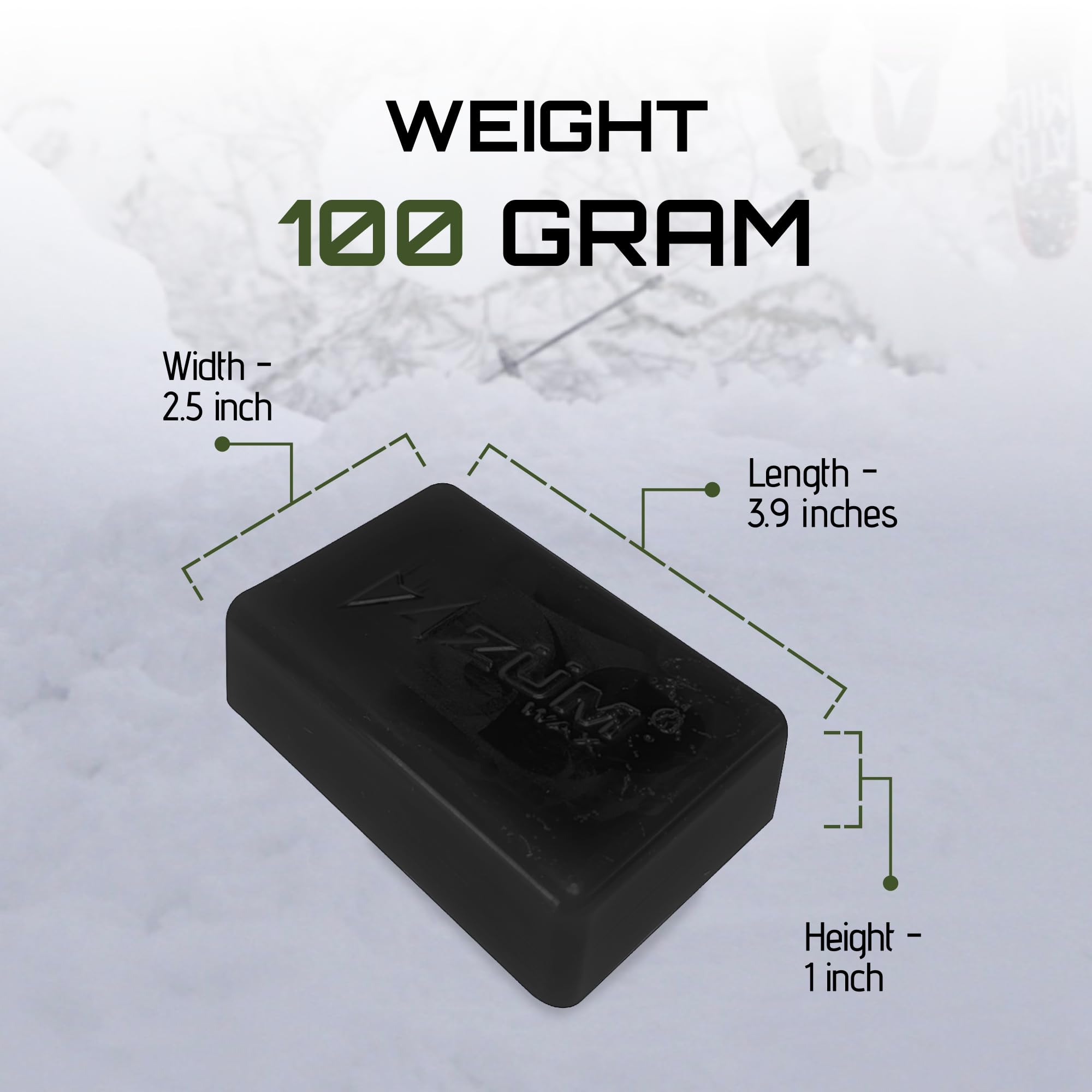 Zumwax Ski/snowboard Racing grafite Wax – Universal – 100 gram – INCREDIBLY Fast in all temperatures. Perfetto per sporco e abrasiva Snow.