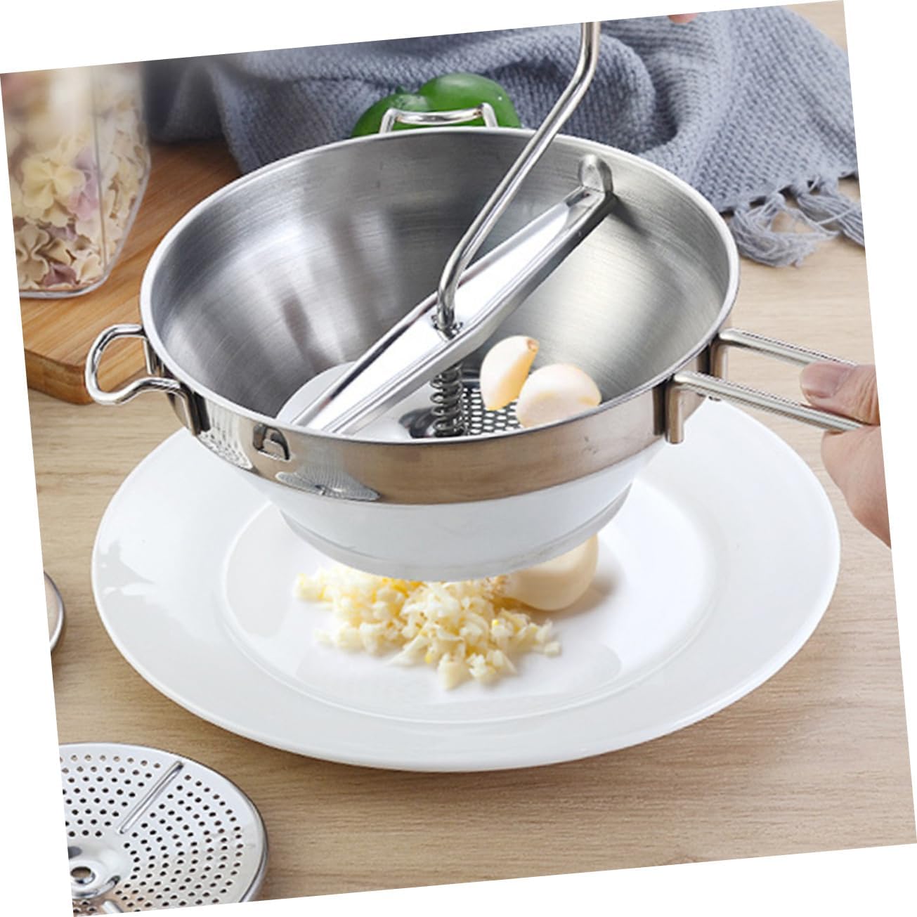 Stainless Steel Potato Ricer and Masher Tool for Smooth Mashed Potatoes for Home and Restaurant Use Efficient Food Pressing for Fruits and Vegetables