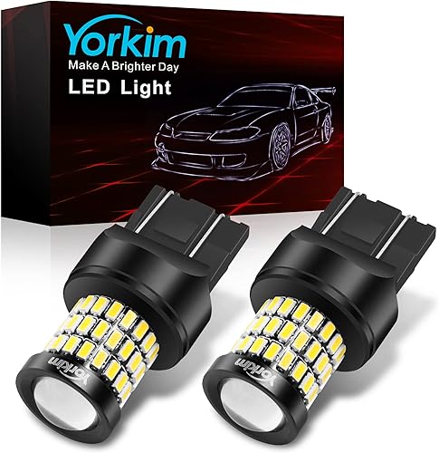 Miniatura 46 de Yorkim Bombilla LED ultra brillante 7440 roja T20 7441 7443 7444 W21W para luz de marcha atrás de respaldo, luz de ruptura, luz trasera, luz de Rojo